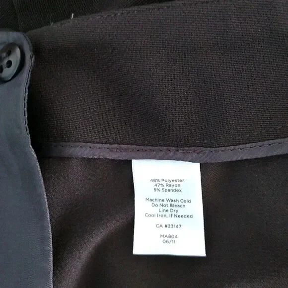 TALBOTS NWT Heritage Womens Slacks Chocolate Brown Side Zip Sz 16 Career Preppy - Picture 7 of 8